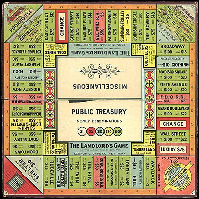 Landlord's Game Board - Circa 1910